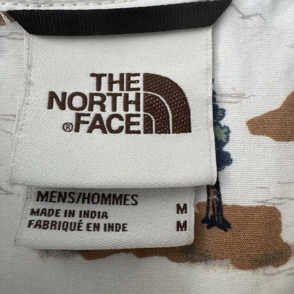 The North Face Baytrail Shirt Men M White Camp Scenic Print AOP Outdoor Nature